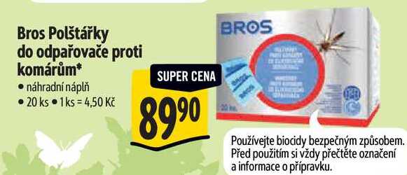 Bros Polštářky do odpařovače proti komárům*, 20 ks