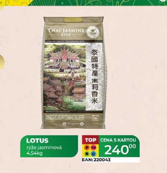 LOTUS rýže jasmínová 4,54kg 