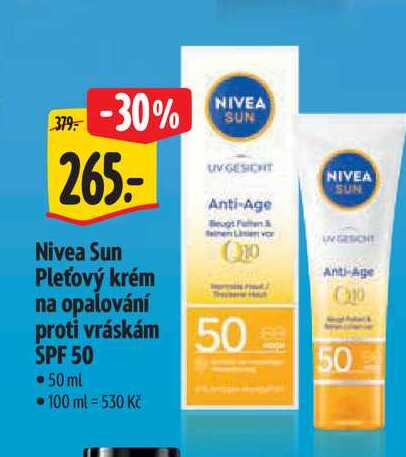 Nivea Sun Pleťový krém na opalování proti vráskám SPF 50, 50 ml 