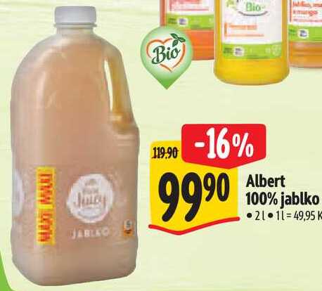 Albert 100% jablko, 2 l