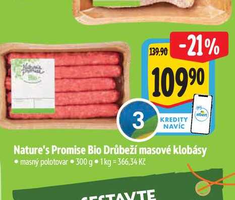   Nature's Promise Bio Drůbeží masové klobásy 300 g