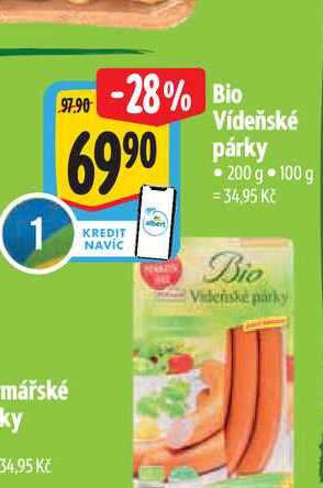  Bio Vídeňské párky  200 g 