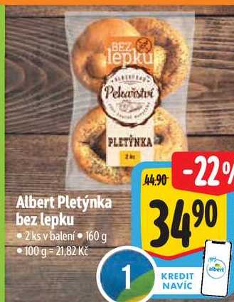 Albert Pletýnka bez lepku 2 ks v balení 160 g 