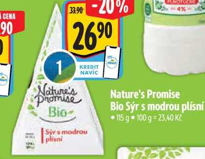 Nature's Promise Bio Sýr s modrou plísní, 115 g