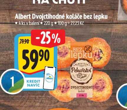 Albert Dvojctihodné koláče bez lepku 4 ks v balení 220 g  