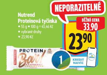 Nutrend Proteinová tyčinka, 55 g 