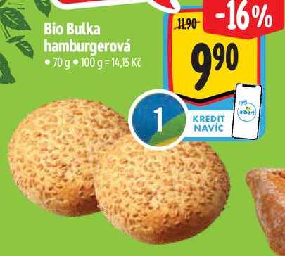 Bio Bulka hamburgerová, 70 g 