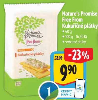 Nature's Promise Free From Kukuřičné plátky, 60 g