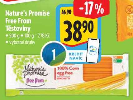 Nature's Promise Free From Těstoviny, 500 g