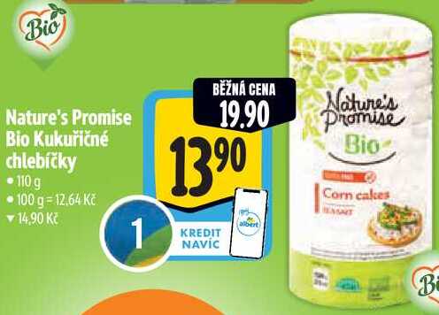 Nature's Promise Bio Kukuřičné chlebíčky, 110 g 