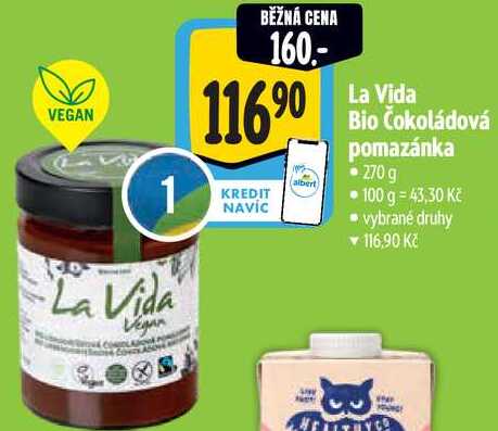 La Vida Bio Čokoládová pomazánka, 270 g