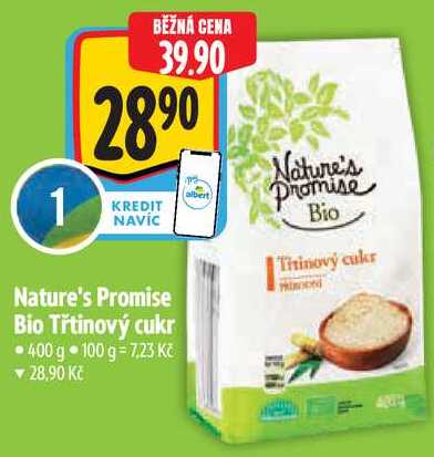 Nature's Promise Bio Třtinový cukr, 400 g