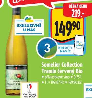 Somelier Collection Tramín červený Bio, 0,75 l