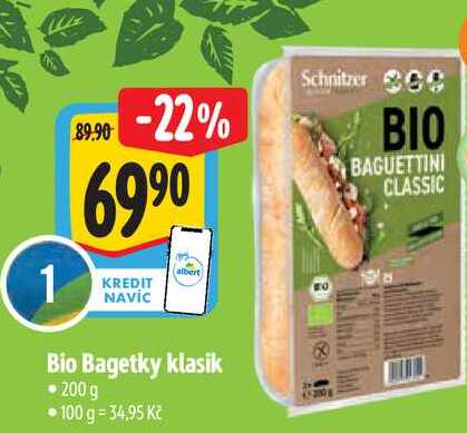   Bio Bagetky klasik 200 g  