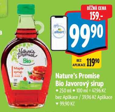 Nature's Promise Bio Javorový sirup, 250 ml 