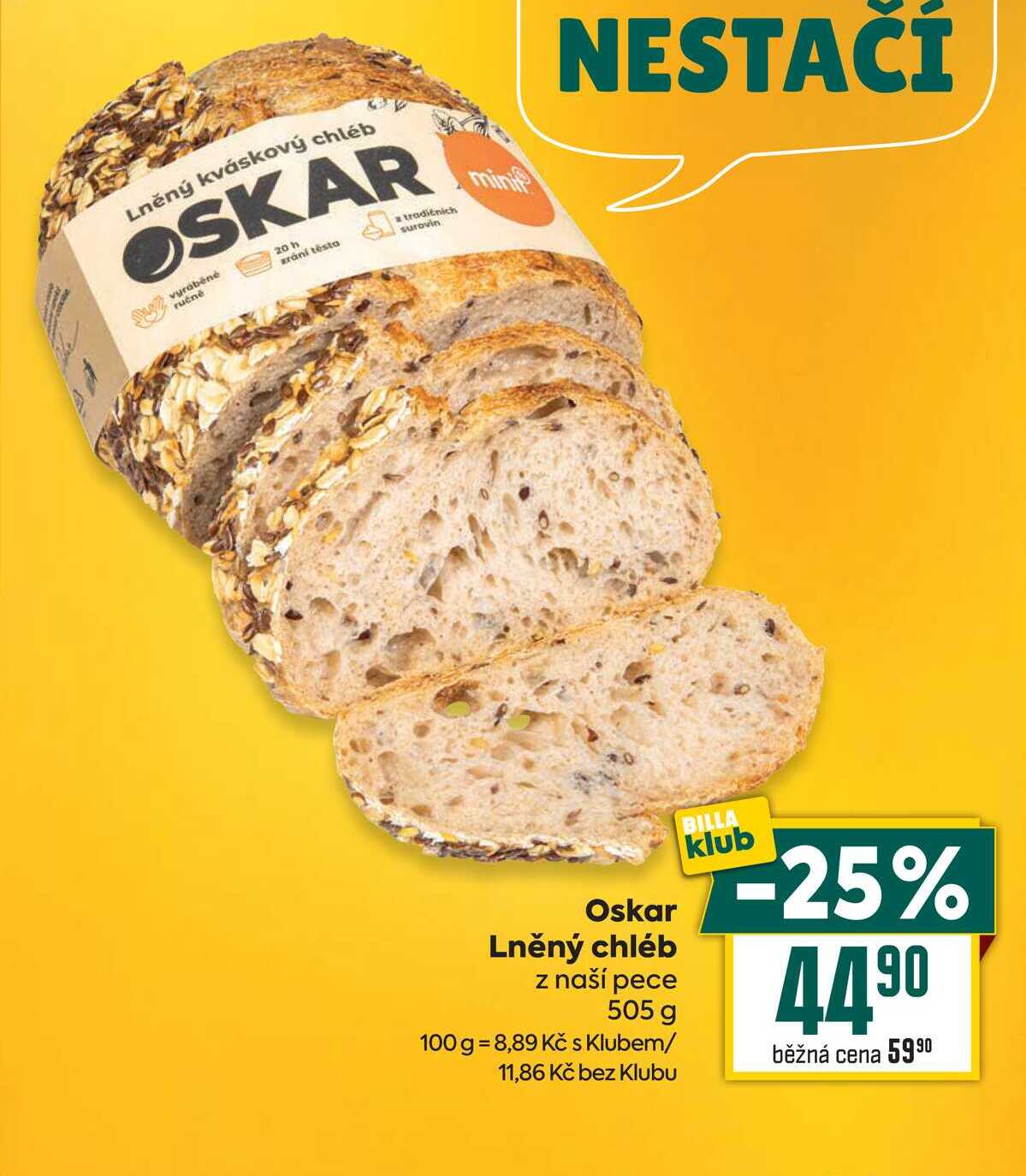 Oskar Lněný chléb z naší pece 505 g