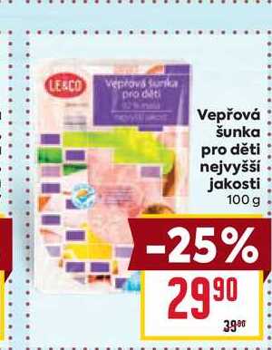 Vepřová šunka pro děti nejvyšší jakosti 100g