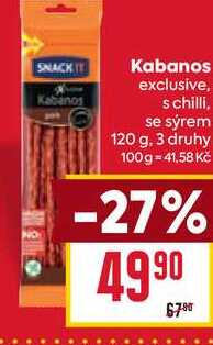 Kabanos exclusive, schilli, se sýrem 120 g