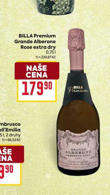 BILLA Premium Grande Alberone Rose extra dry 0,75l