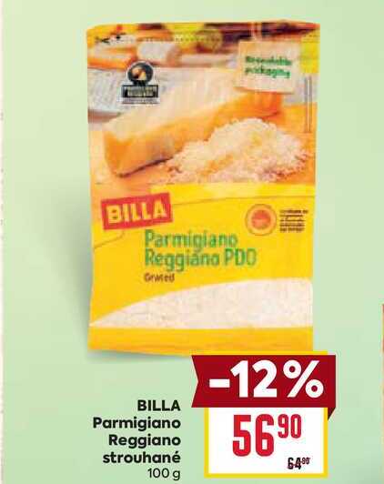 BILLA Parmigiano Reggiano strouhané 100 g
