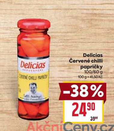 Delicias Červené chilli papričky 100/60 g 