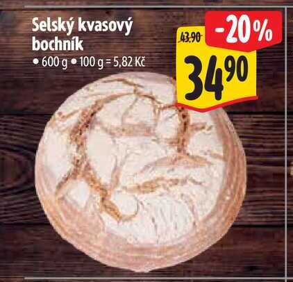 Selský kvasový bochník 600 g  