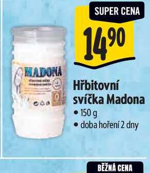   Hřbitovní svíčka Madona  150 g 