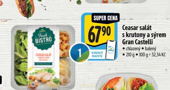   Ceasar salát s krutony a sýrem Gran Castelli  210 g