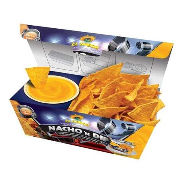 EL SABOR Nachos tortilla chipsy a cheese dip, snack box