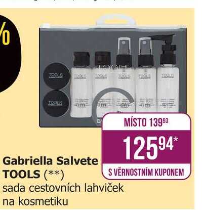 Gabriella Salvete TOOLS sada cestovních lahviček na kosmetiku 