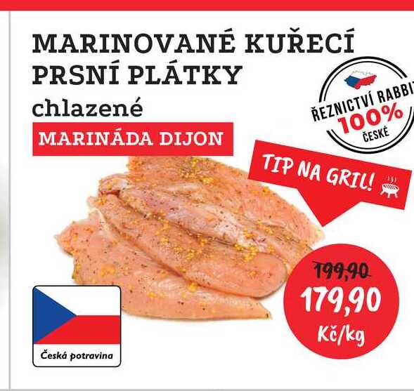 MARINOVANÉ KUŘECÍ PRSNÍ PLÁTKY chlazené 1kg  