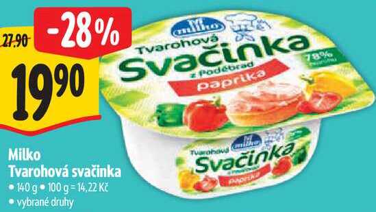Milko Tvarohová svačinka, 140 g 