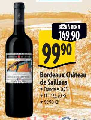 Bordeaux Château de Saillans, 0,75 lk