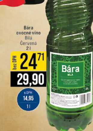 Bára ovocné vino Bilá Červená 2l