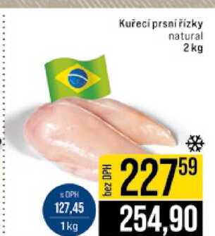 Kuřecí prsní řízky natural 2kg 