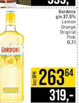 Gordons gin 37.5% Lemon Orange Original Pink 0,7l