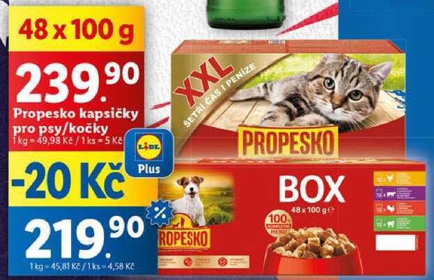 Propesko kapsičky pro psy/kočky, 48x 100 g 