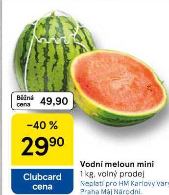 Vodní meloun mini, 1 kg, volný prodej  