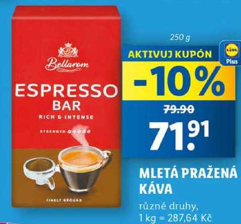 MLETÁ PRAŽENÁ KÁVA, 250 g