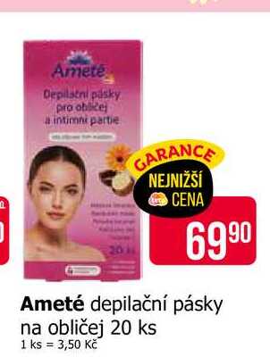 Ameté depilační pásky na obličej 20 ks 