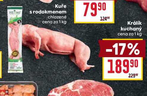 Králík kuchaný cena za 1 kg 