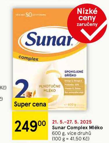 Sunar Complex Mléko, 600 g, více druhů 
