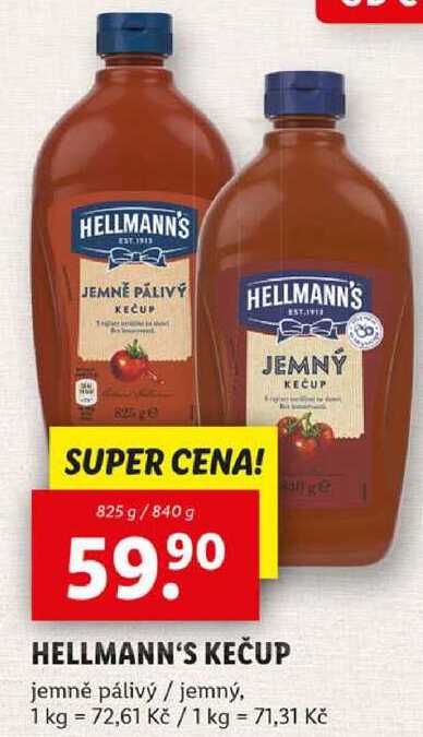 HELLMANN'S KEČUP, 825 g/840 g