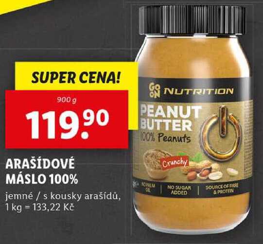 ARAŠÍDOVÉ MÁSLO 100%, 900 g