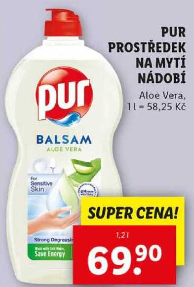 PUR PROSTŘEDEK NA MYTÍ NÁDOBÍ, 1,2 l