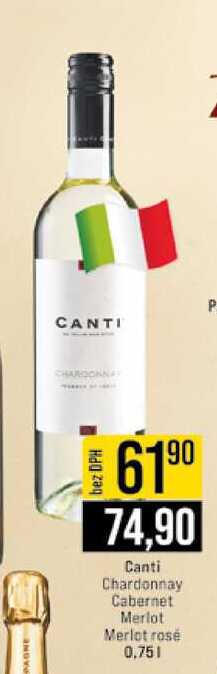 Canti Chardonnay Cabernet Merlot Merlot rosé 0,75l 