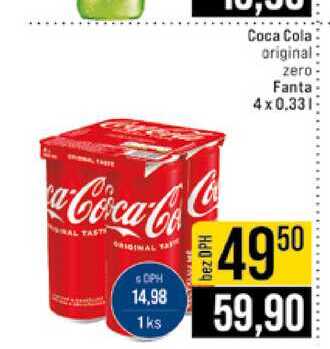 Coca Cola original zero Fanta 4x0.33l