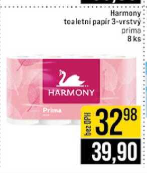 Harmony toaletni papir 3-vrstvý prima 8 ks