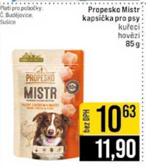 Propesko Mistr kapsička pro psy kuřecí hovězí 85g 