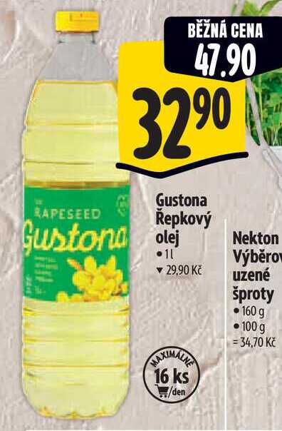 Gustona Řepkový olej, 1 l